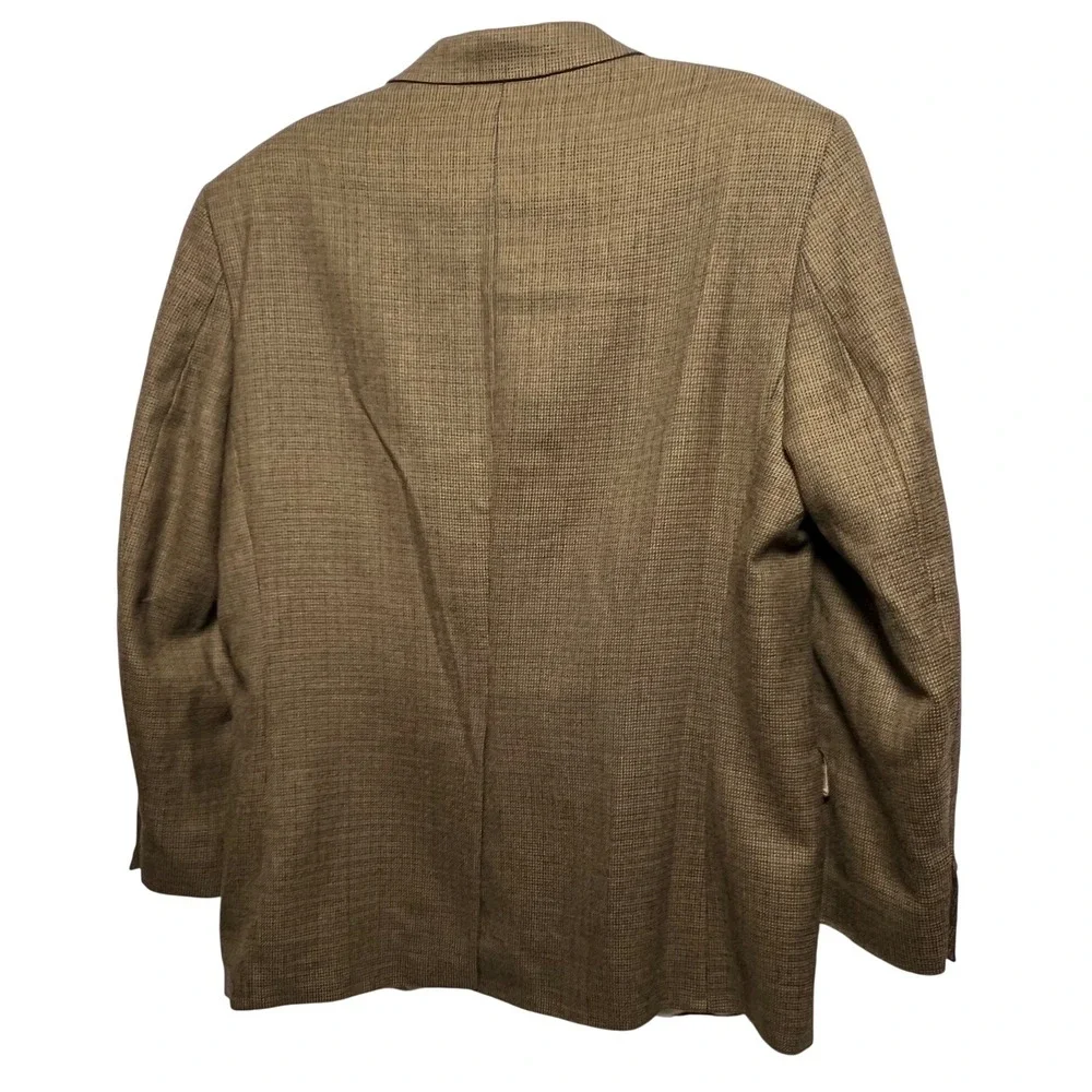 Lauren Ralph Lauren Mens 42R Brown Plaid Wool Blazer‎ Jacket Sport Coat